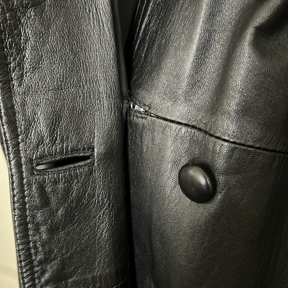 Vintage~Leather Coat~Full Length / 80’s~90’s - Picture 14 of 16